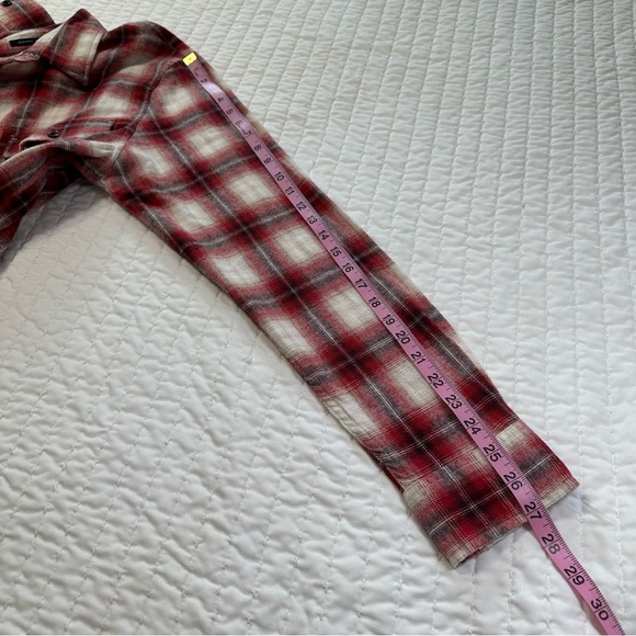 NWT Lucky Brand Men’s Flannel Plaid Shirt Size XL Classic Red and White Western - Picture 6 of 12